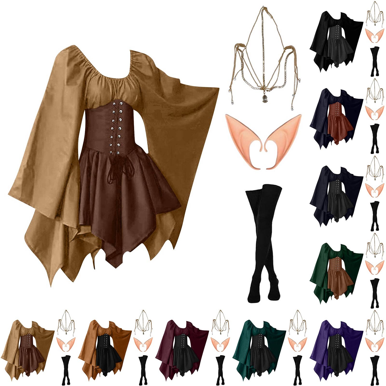 Vintage Fashion Dresses - Halloween Cosplay Paleis Victoria Middeleeuwse Vintage