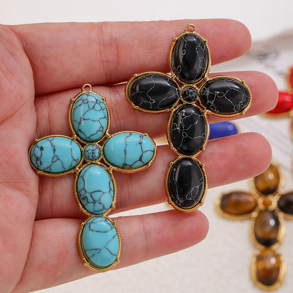 Vintage Fashion Stores - Roestvrijstalen bedels Vintage grote kruis hanger