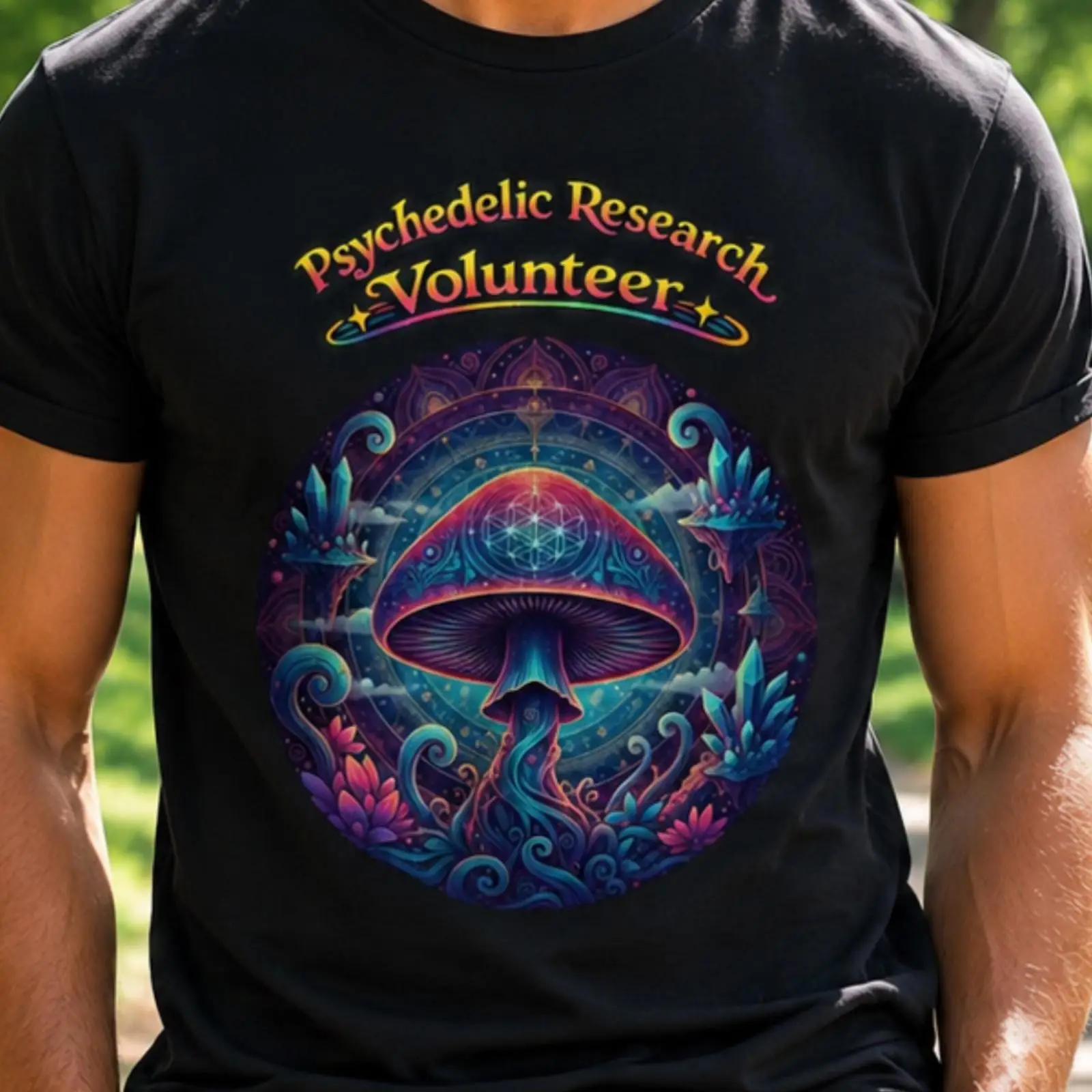 Vintage Fashion Research - Psychedelisch onderzoek Vrijwilligers T-shirt Magische paddenstoelkunst