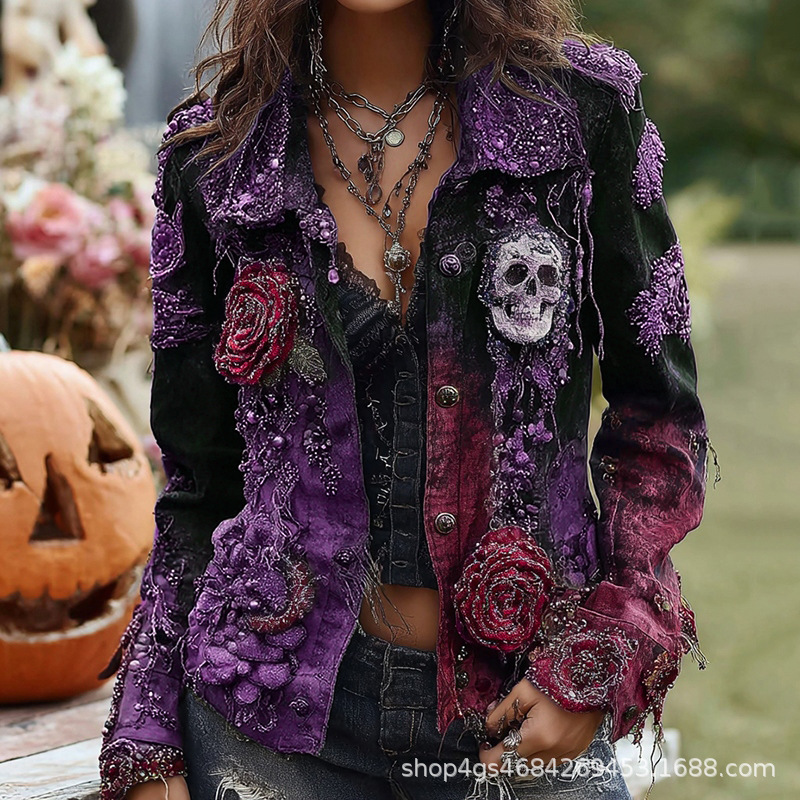 Gothic Punk Skull Rose Gebordu - Vintage Fashion Stores recensie en prijs