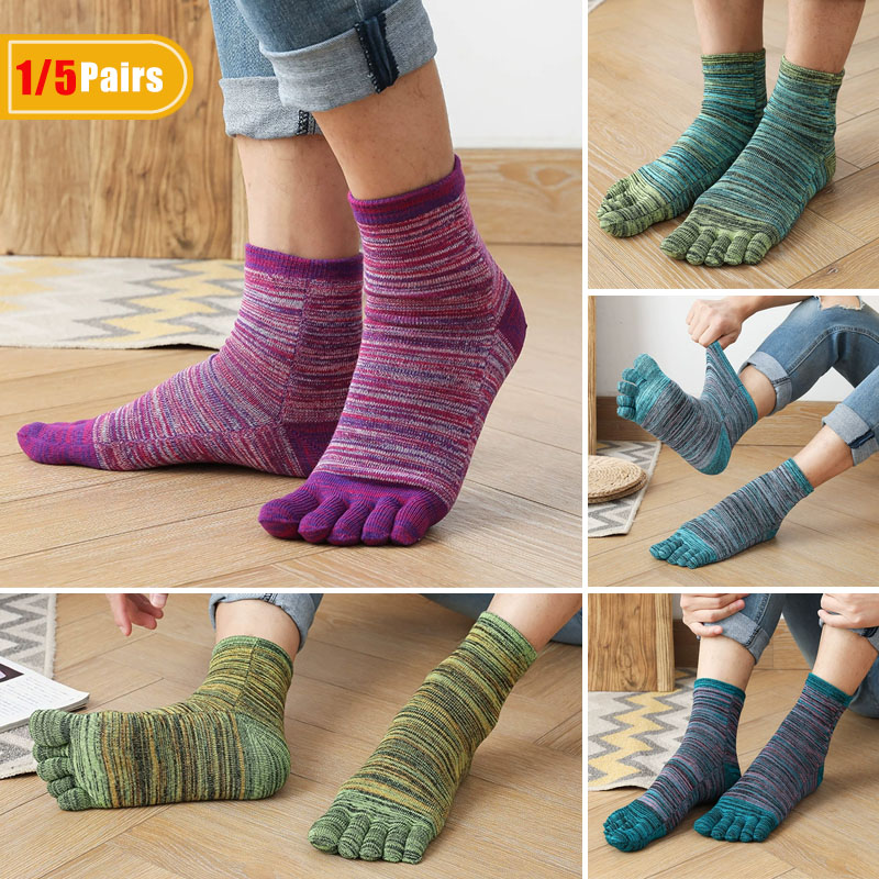 1/5 Pairs Man Kleurrijke Teen  - Vintage Fashion Enthusiasts recensie en prijs